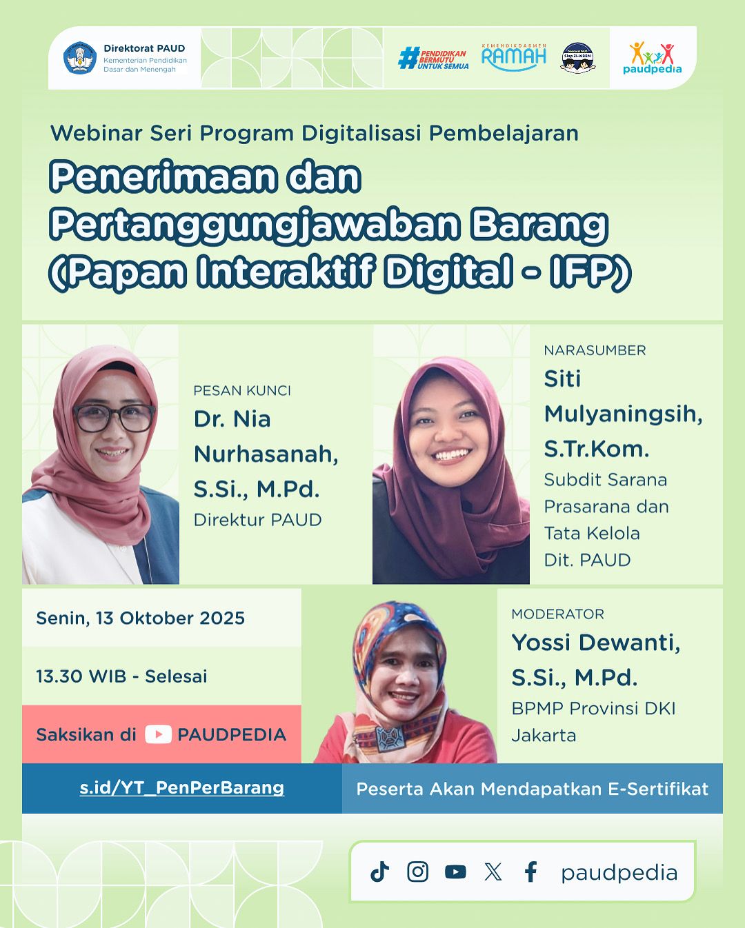 Kabar PAUD - Bantuan IFP Bukan Sekadar Alat,  Direktorat PAUD Tegaskan Pentingnya Satuan PAUD Memahami Tata Cara Penerimaan dan Pertanggungjawaban Barang Milik Negara