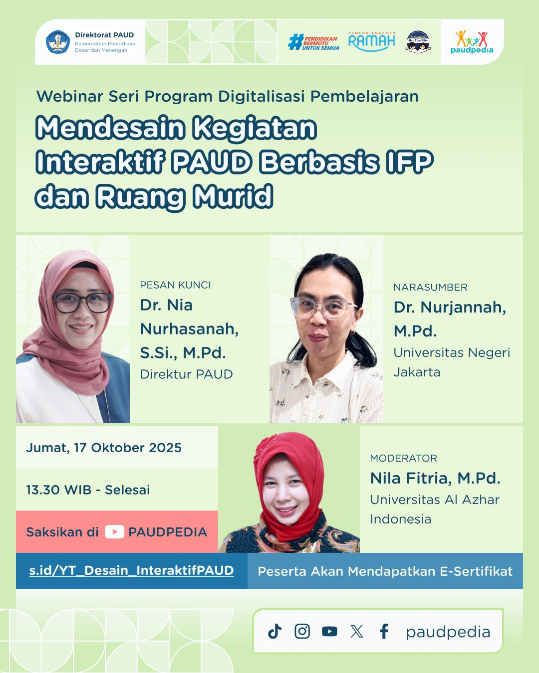 Kabar PAUD - Direktorat PAUD Dorong Ekosistem Satuan Pendidikan Optimalkan IFP dan Ruang Murid untuk Kegiatan Interaktif Menyenangkan Siswa 