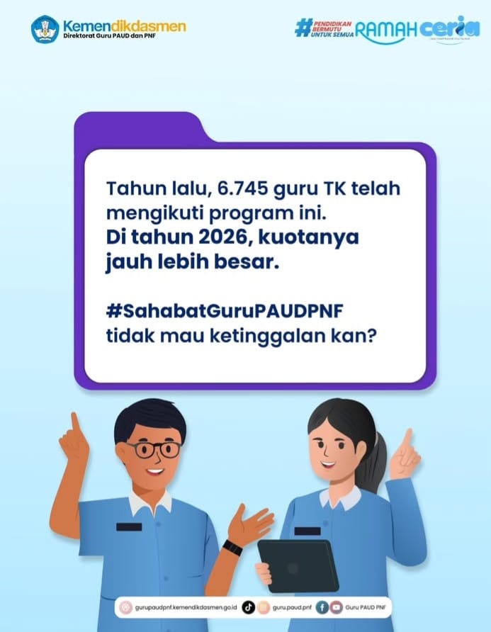 Kabar PAUD - Pendaftaran Ditutup 3 Hari Lagi! Jangan Sampai Terlewat Program Beasiswa S1 Khusus Guru PAUD Tahun 2026 