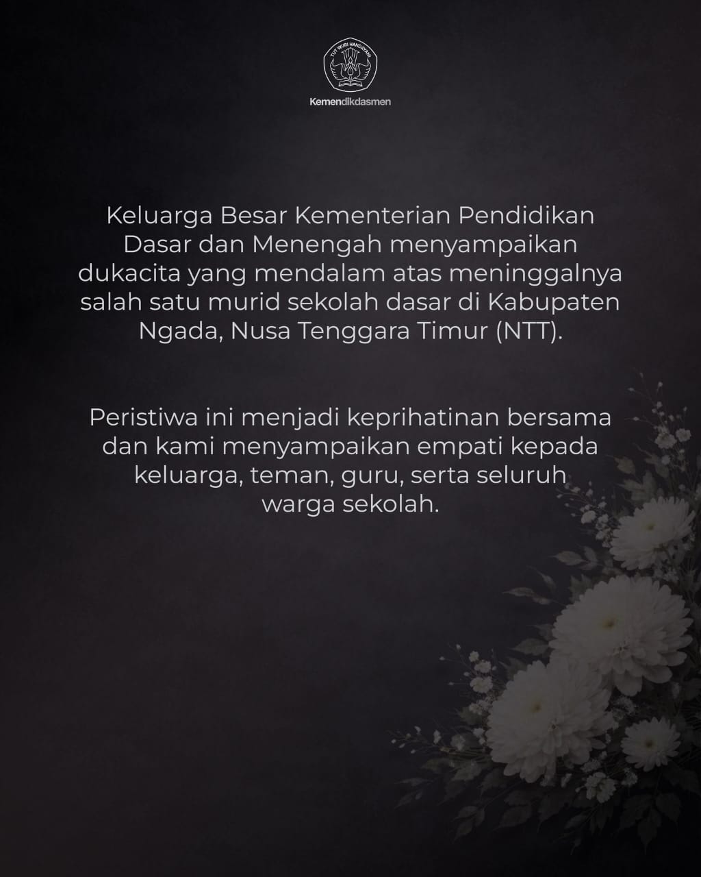 Kabar PAUD - Belajar dari Tragedi di Ngada NTT, Kemendikdasmen Soroti Pentingnya Pendampingan Psikososial Anak Rentan dan Hadirkan Pelukan Negara dalam Ruang Kelas dan Keluarga