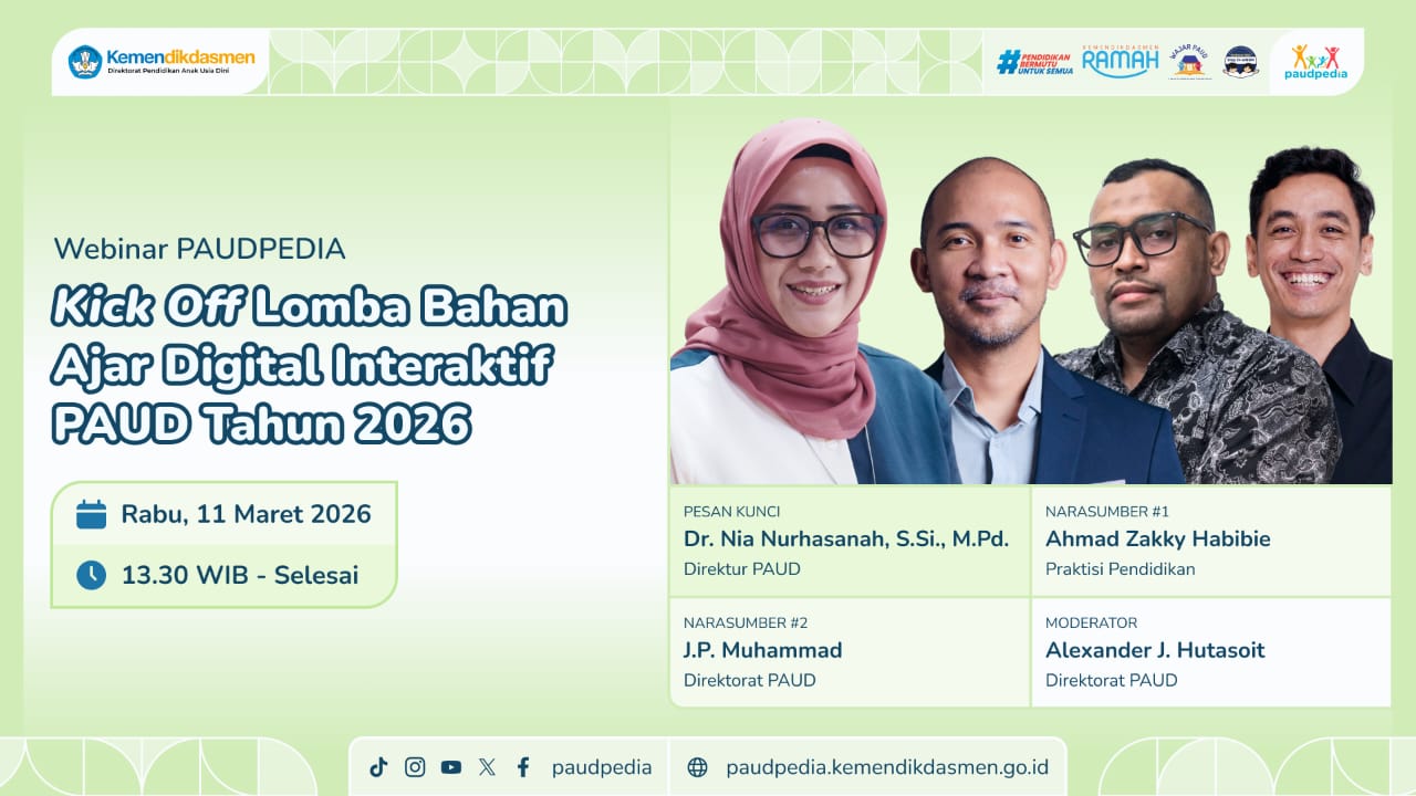 Kabar PAUD - Kemendikdasmen Dorong Digitalisasi PAUD Lewat Lomba Bahan Ajar Interaktif 2026, Berikut Syarat, Ketentuan dan Alur Pendaftaran