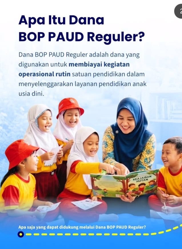 Kabar PAUD - Kemendikdasmen Perkuat Operasional Satuan PAUD, Dana BOP Reguler Jadi Tulang Punggung Layanan Pembelajaran Anak Usia Dini