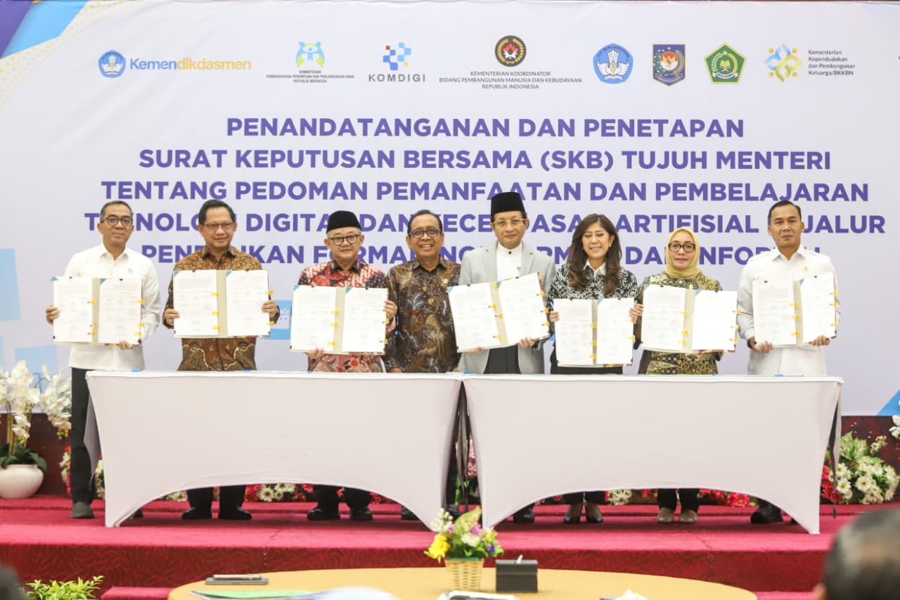 Kabar PAUD - 7 Menteri Sahkan Regulasi Terintegrasi Kecerdasan Artifisial dan Tata Kelola AI Pendidikan, Koordinasi dan Implementasi Lintas Sektor Diperkuat
