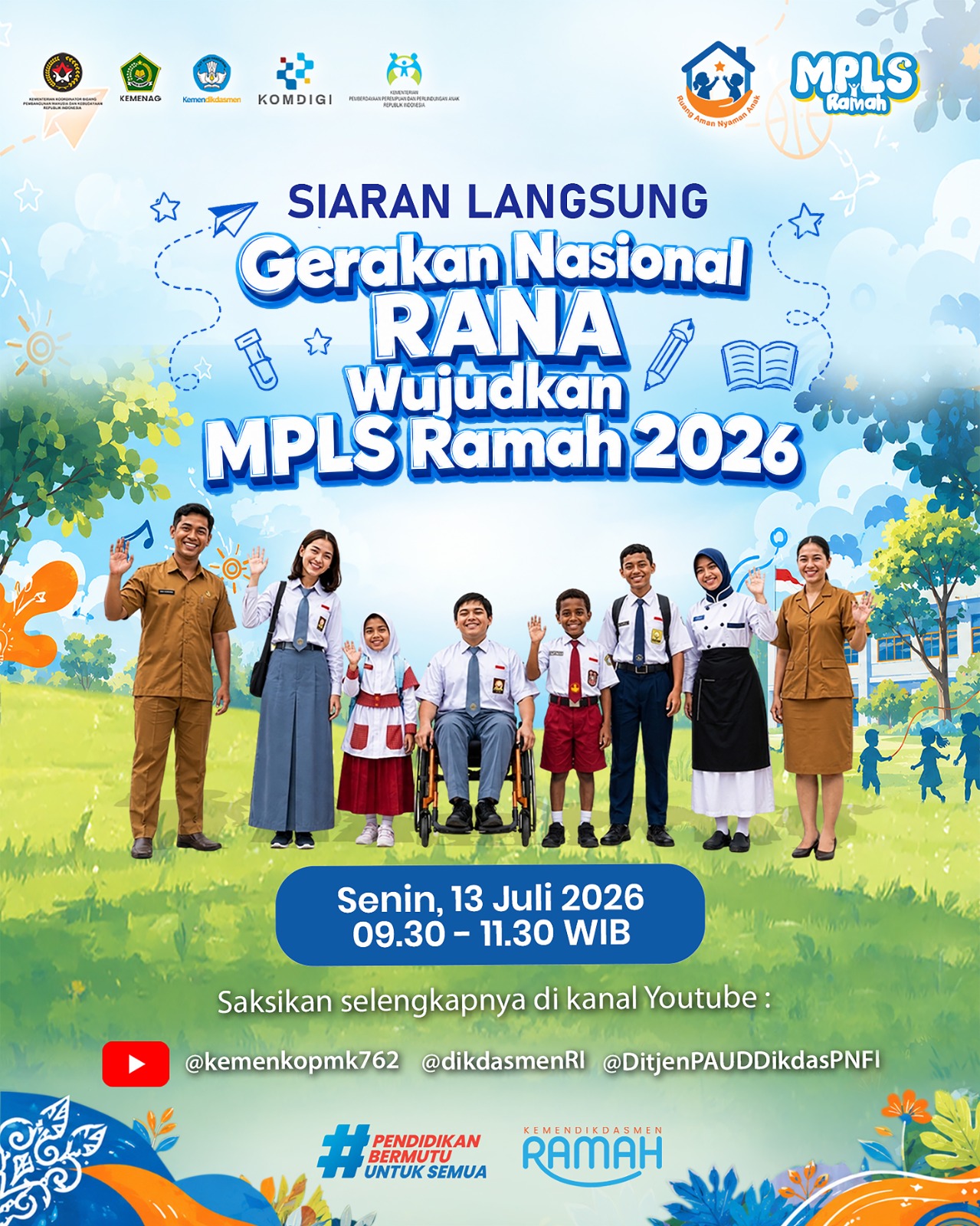 Kabar PAUD - Selamat Laksanakan MPLS Ramah:  Tahun Ajaran Baru Siswa Sukacita dan Nyaman di Rumah Kedua, Sekolah Wajib Adaptif, Bebas Kekerasan, dan Akomodatif