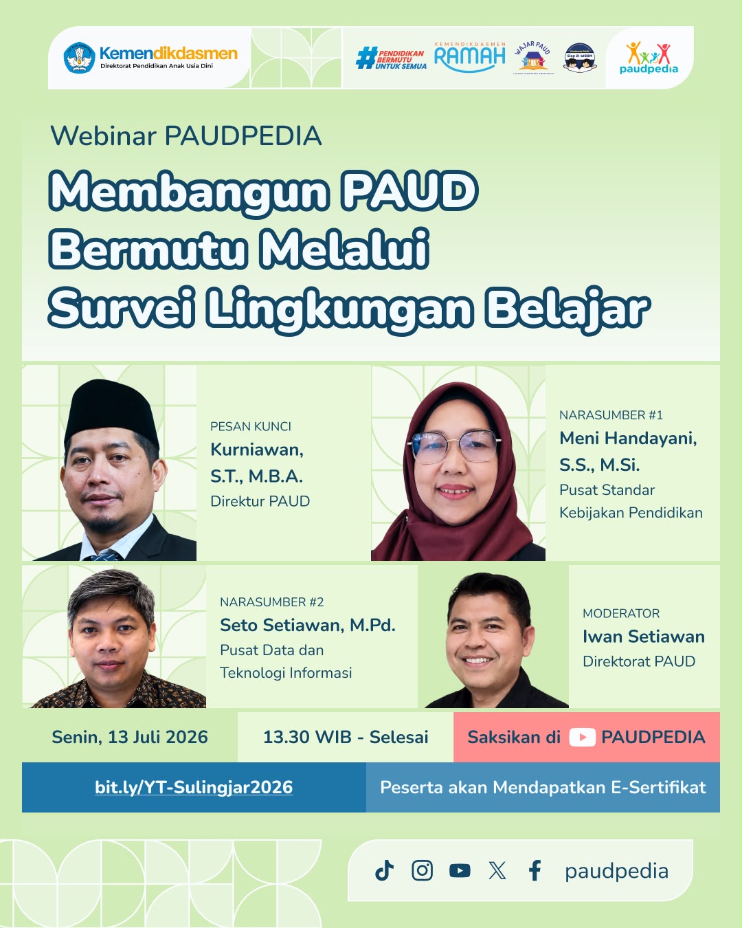 Kabar PAUD - Direktur PAUD Kurniawan: “Kejujuran Pengisian Data Sulingjar Kunci Perbaikan dan Peningkatan Mutu Pendidikan Anak Usia Dini”
